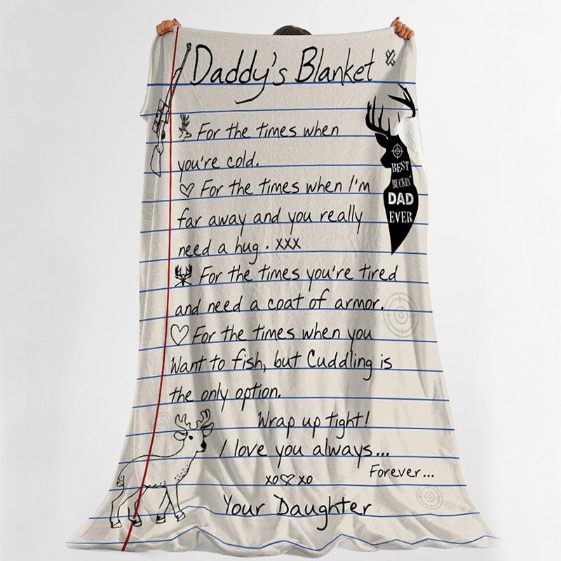 "Best Dad Ever" Personalized Love Letter Blanket to Dad from Daughter