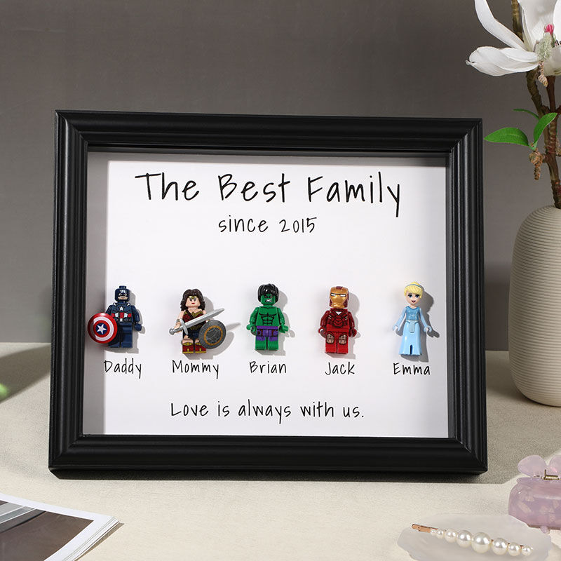 Cadre "Une famille de super-héros" familial personnalisé