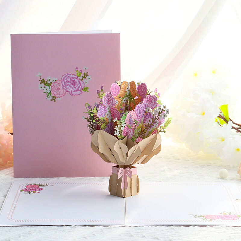 3D Beautiful Carnation Flower Pop Up Card for Mother's Day