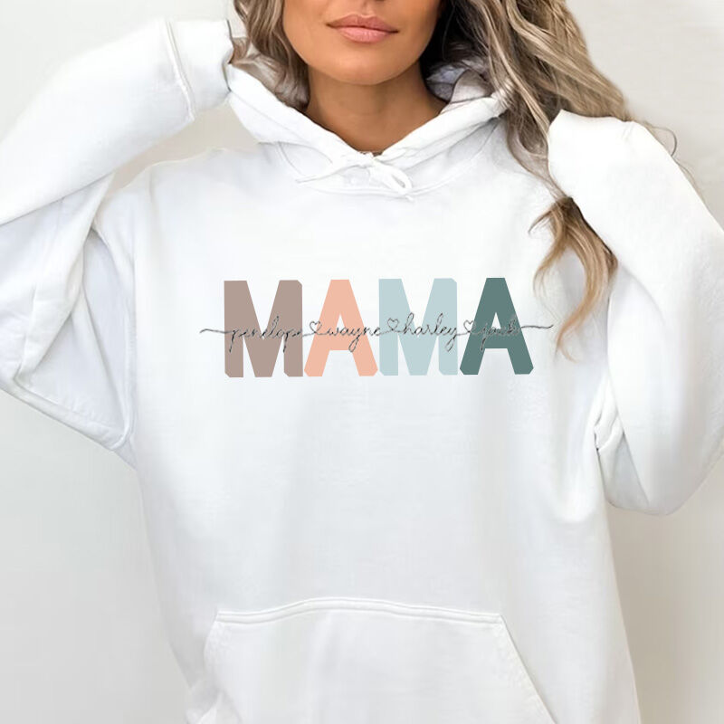 Personalized Hoodie Mama with Custom Name for Mother's Day