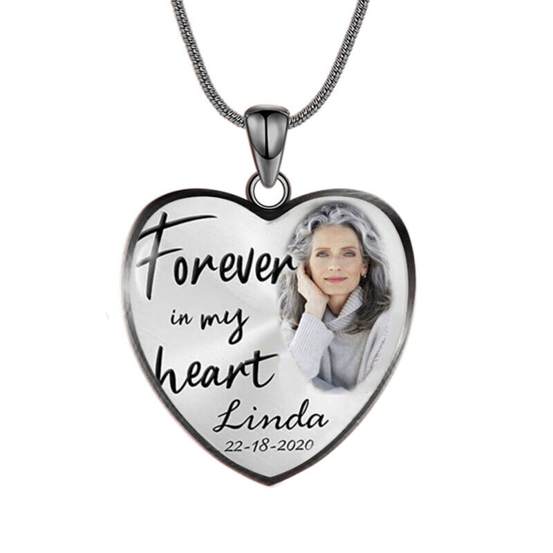 "Forever in My Heart" Custom Photo Memorial Necklace