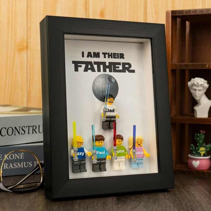 Personalized Brick Minifigure Frame Cool Father’s Day Gift For Dad