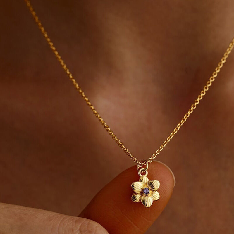 Gepersonaliseerde bloemenketting gepersonaliseerd geboortesteen prachtig verjaardagscadeau voor mama