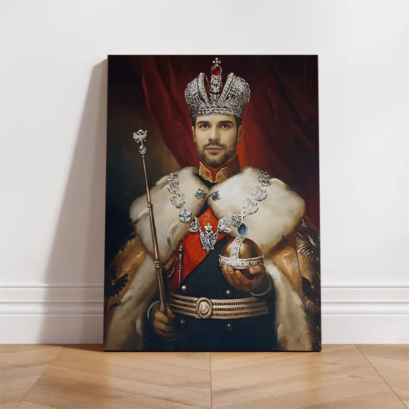 Personalized King Portraits with Custom Face Swap Elegant Gift for Family