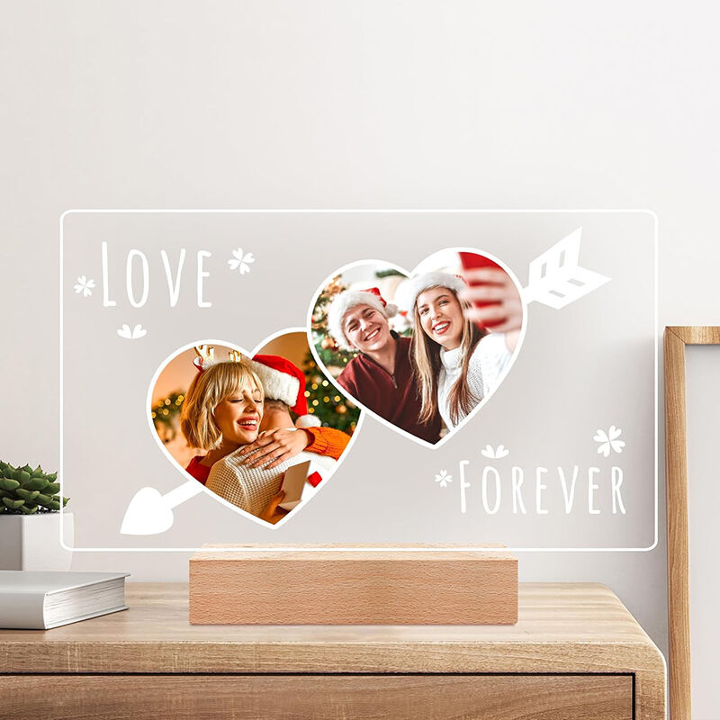 Personalized Picture Night Light with Arrow Romantic Gift for Couples