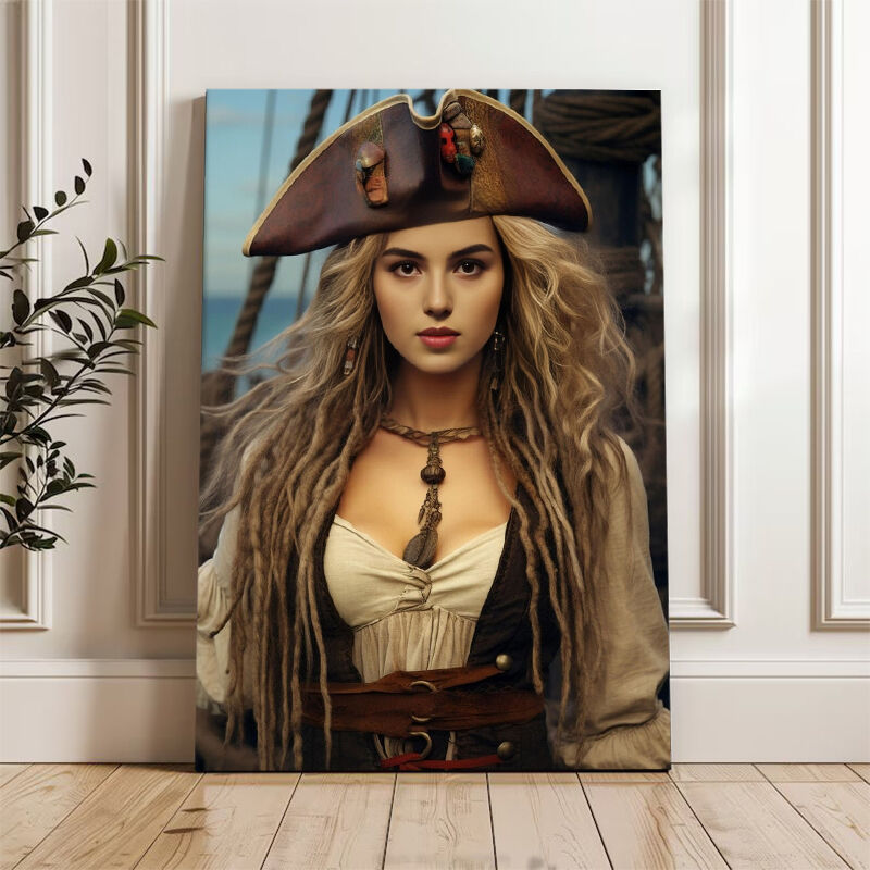 Personalized Captain Portraits with Custom Face Swap Cool Present for Sister