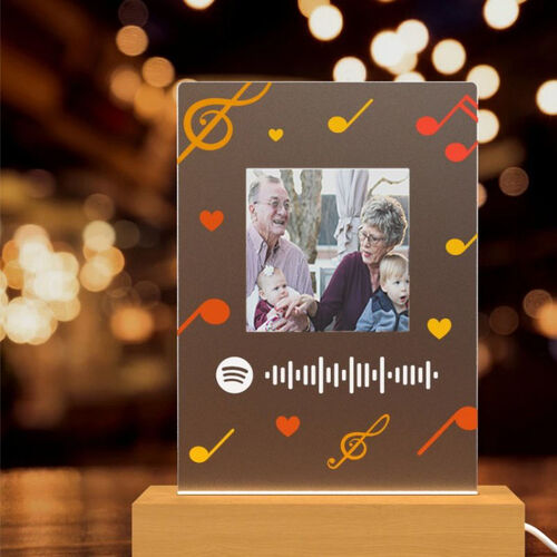 Plaque Spotify Chanson et Lampe Photo Personnalisées Cadeau Pour La Famille