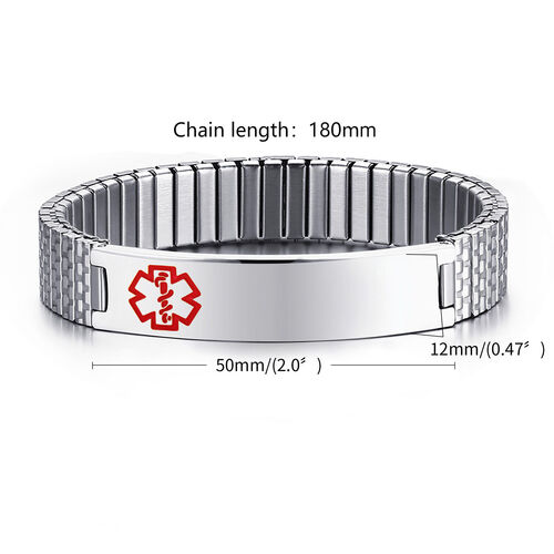 Personalized Stainless Steel Medical Logo Men's Bracelet Custom Lettering