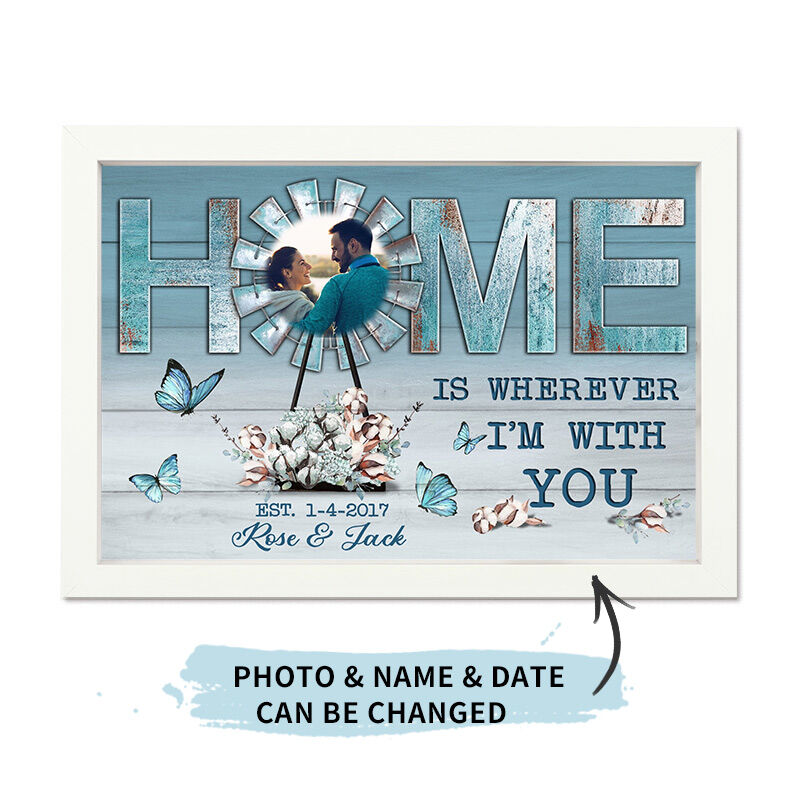 Cadre Photo Personnalisé "Home Is Wherever I'm With You"
