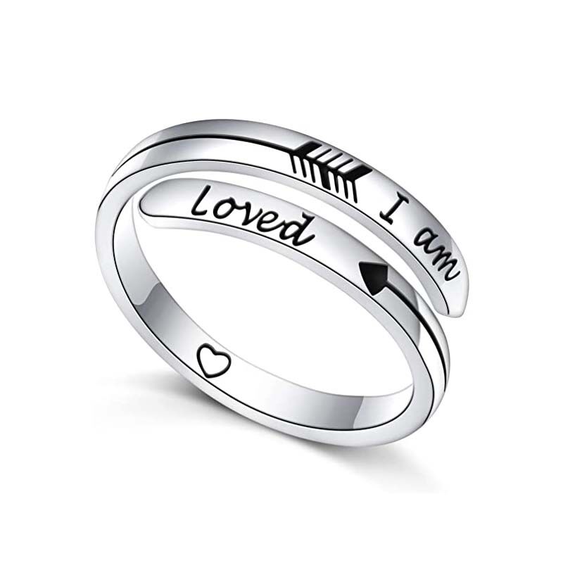 "I Am Loved" Custom Arrow Engraving Ring