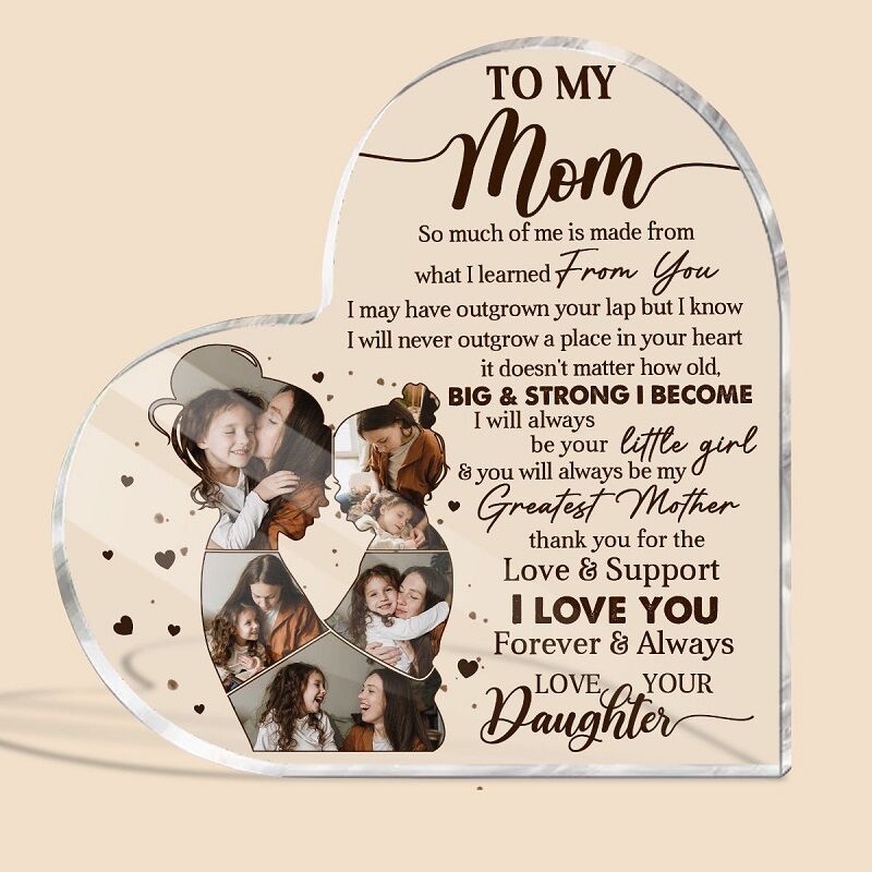 Personalized Acrylic Plaque You Will Always Be My Greatest Mom with Custom Photos Unique Gift for Mother's Day