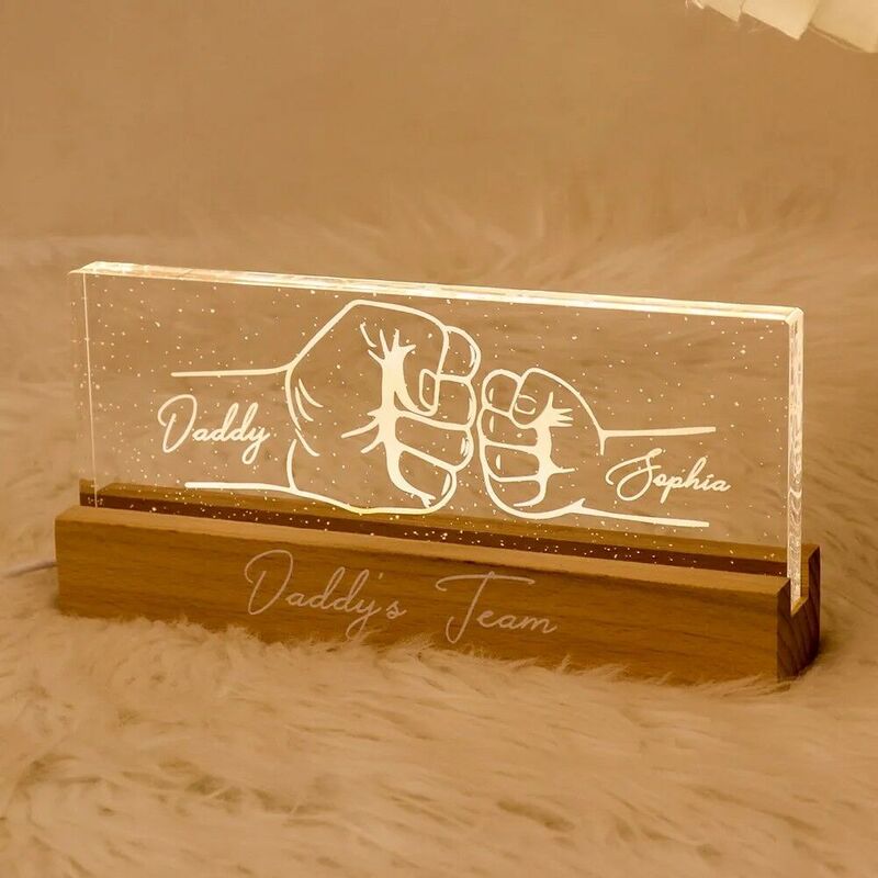 Personalized Fist LED Lamp Warm Gift For Father's Day