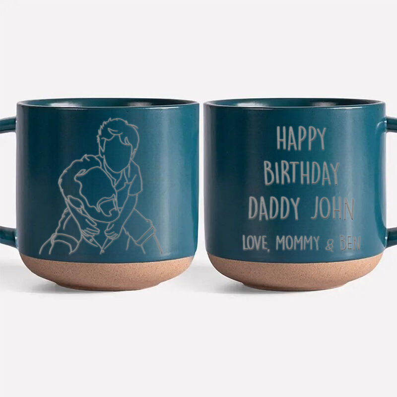 Personlig keramikmugg med personligt foto och gravyr Varm fars dag-present