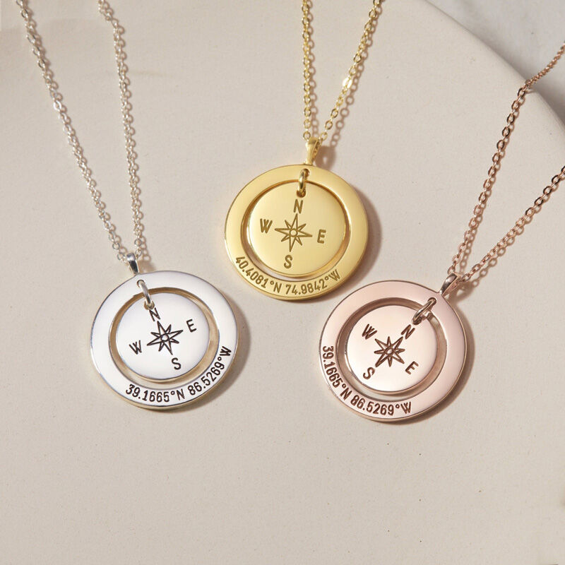 Aangepaste coördinaten ketting lengtegraad lengtegraad sieraden afstuderen cadeau voor jubileum
