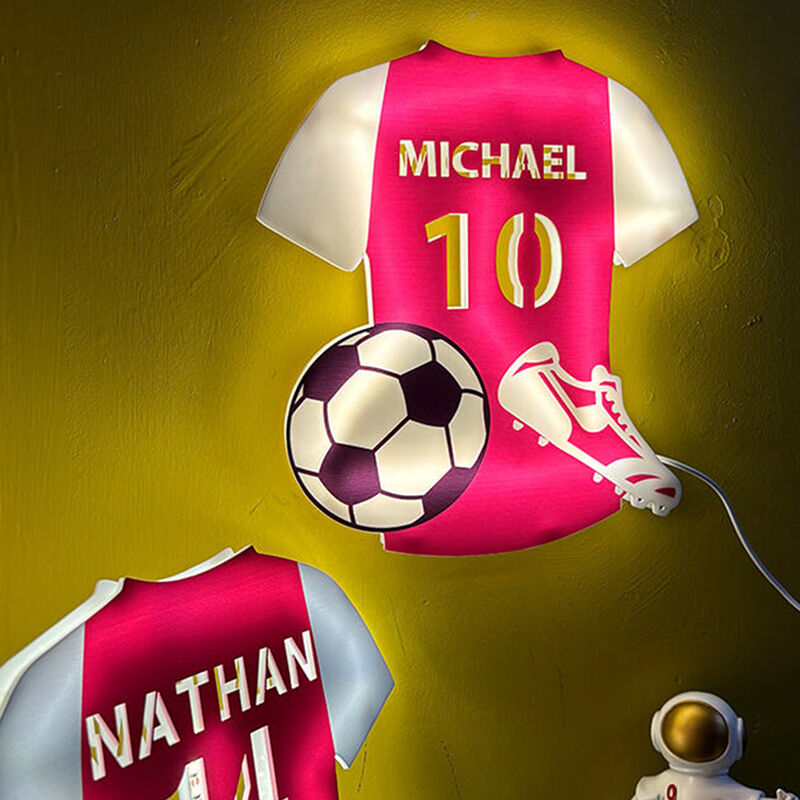 Personalized Football Jersey Night Light With Custom Name And Number For Football Lovers