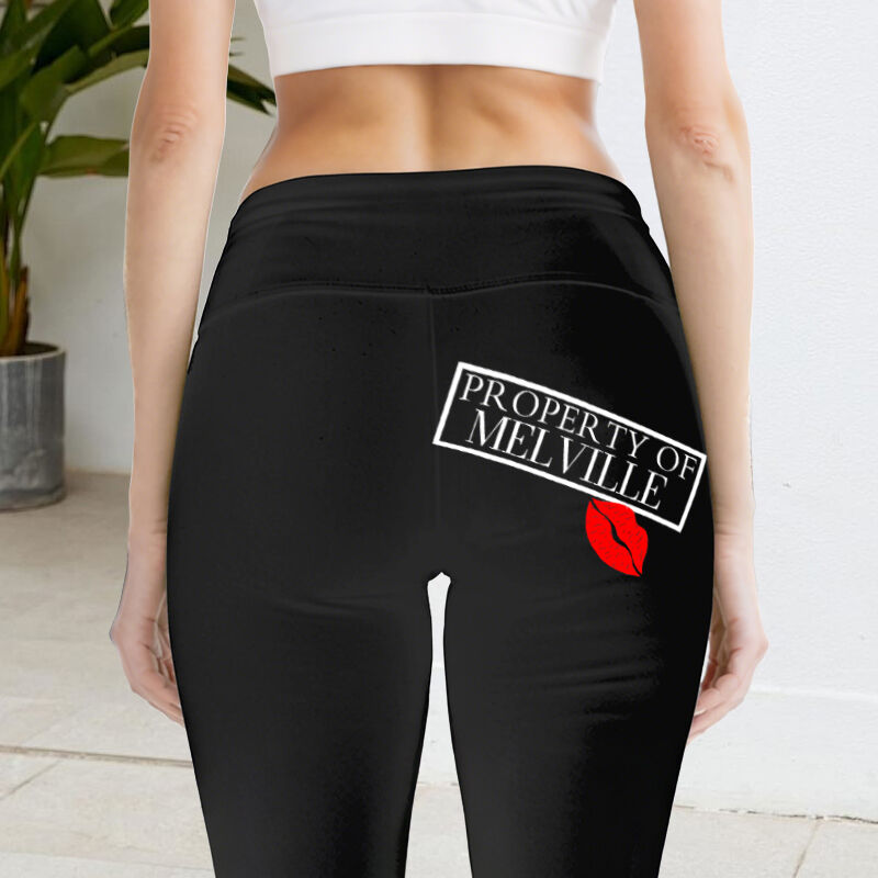 Personalized Leggings Property Of You Chic Stamp Pattern Design Creative Gift for Her Lover Wife