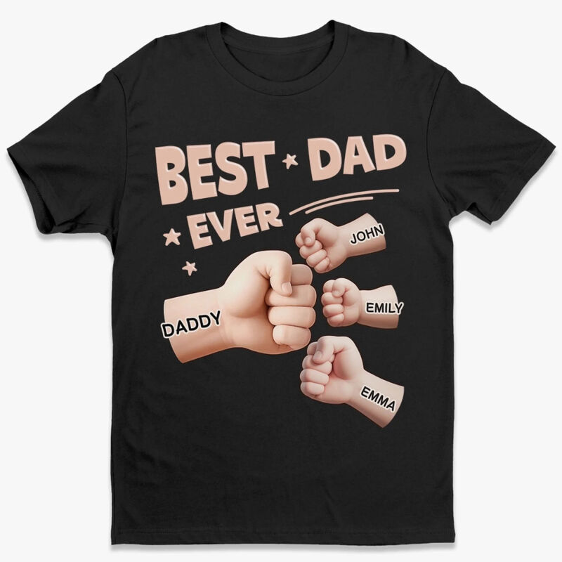 オーダーメイド Tシャツ 世界一のパパ 名入り フィストバンプ デザイン 父の日プレゼント