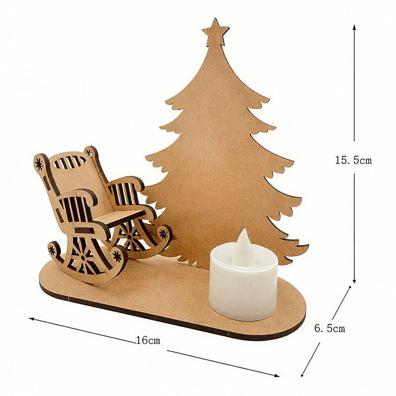 Custom Candle Holder Christmas Tree Chair Set Memorial Desktop Deco for Christmas