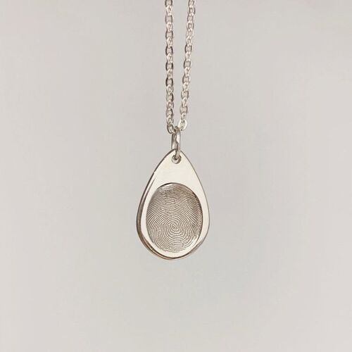 Personalised Fingerprint Necklace Teardrop-shaped