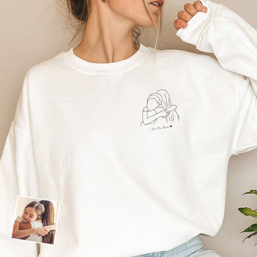 Personalisiertes Sweatshirt mit individuellem Bild und Nachricht für die liebe Mama