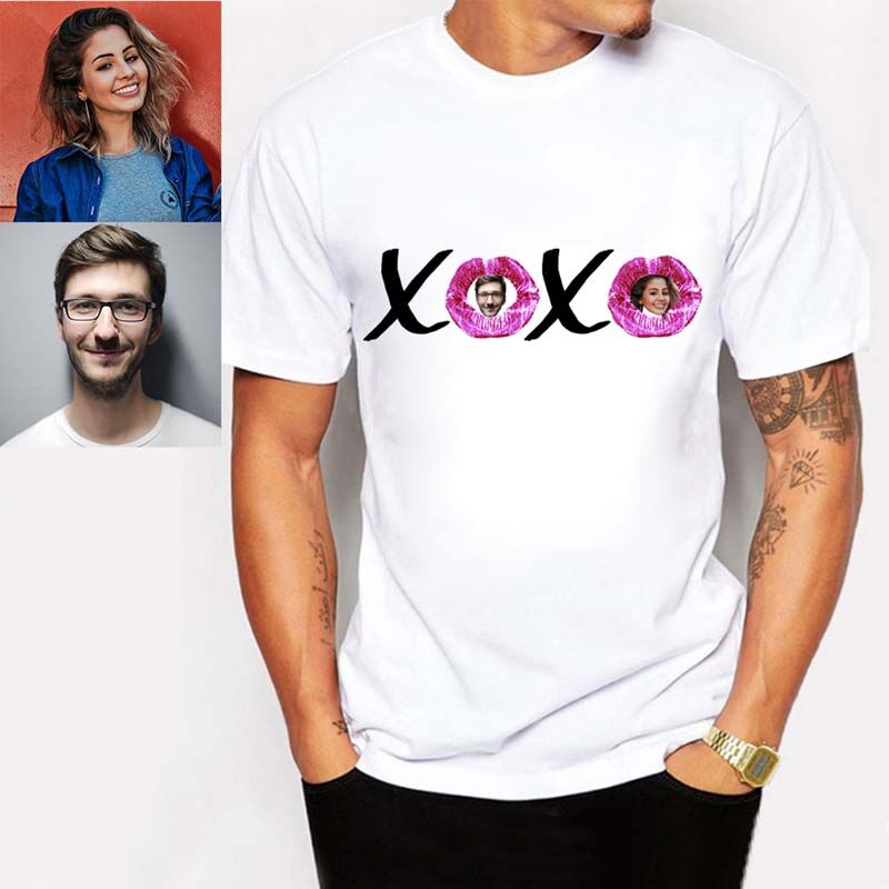 T-Shirt "L'amour de plaisir" personnalisé avec double photo
