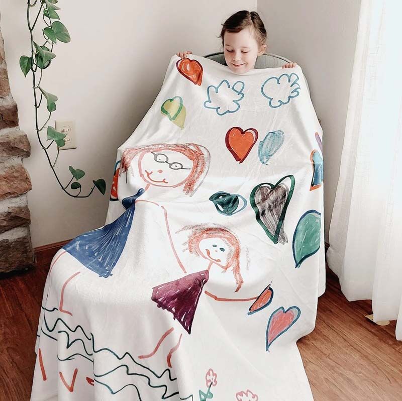 Custom Kids Drawing Blanket for Cute Baby for Kids Who Love To Draw