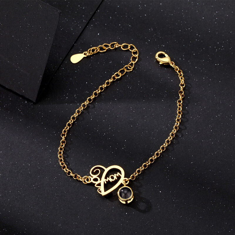 Personalized Projection Picture Bracelet With Mom Warm Mother's Day Gift