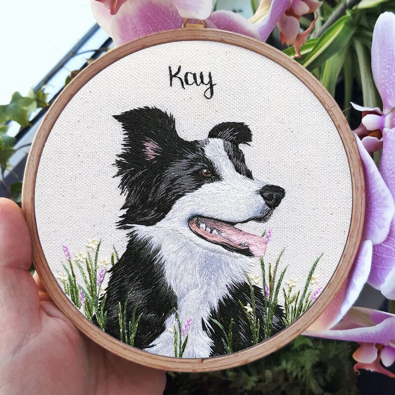 Gepersonaliseerde borduurringen Aangepaste huisdierfoto's voor dierenliefhebbers