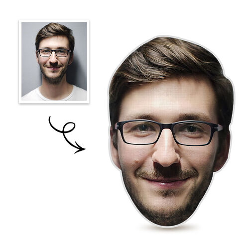 Oreiller visage personnalisé Oreiller portrait 3D Cadeau pour père/petit ami