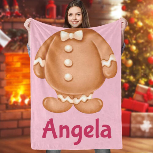 Custom Name Blanket Christmas Fun Gift with Snowman Pattern