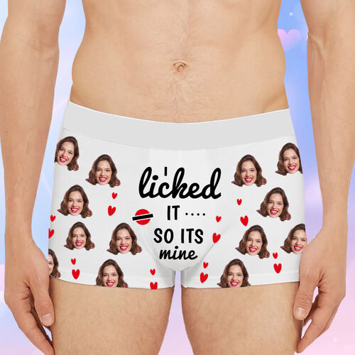Personalized Men Underwear Custom Face with Red Heart for Man-So Its Mine