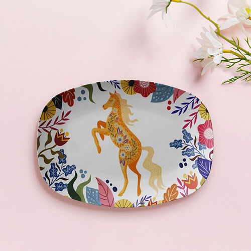 Schöne Platte Floral Muster Perfektes Geschenk für Großvater