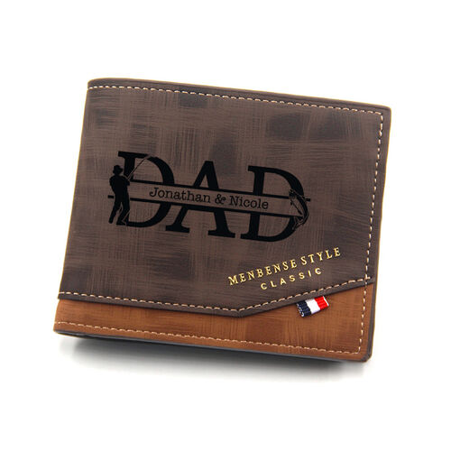 Customized Name with DAD Lettering Men's Wallet Father's Day Gift