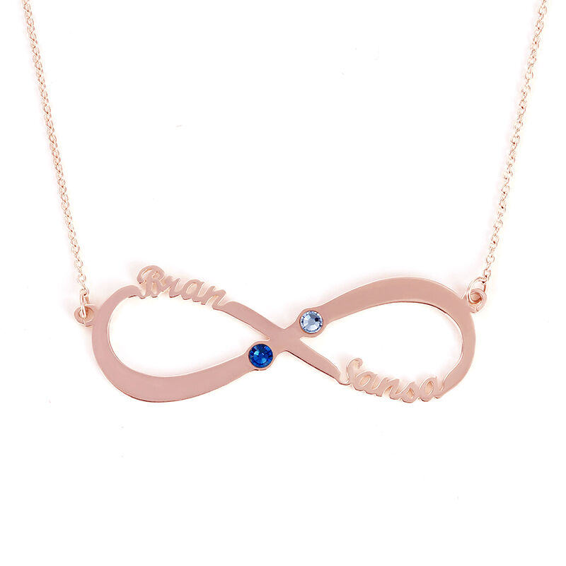"Your Soulmate" Personalized Infinity Necklace with Birthstone