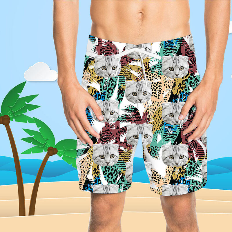 Custom Face Mix Spot Men's Beach Shorts