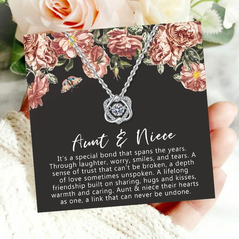 Gift for Aunt "Aunt & Niece Their Hearts As One, A Link That Can Never Be Undone" Necklace