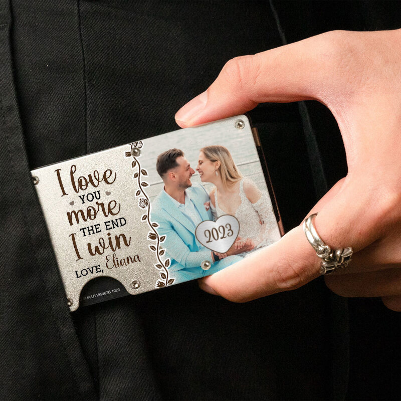 Personalisierte Metall-Kartenhalter Ich liebe dich mehr Süße Valentinstag Geschenk