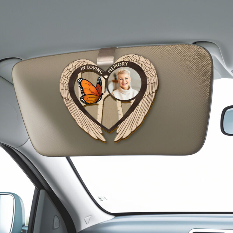 Personalized Car Visor Clip Custom Photo Sympathy Gift for Family Members