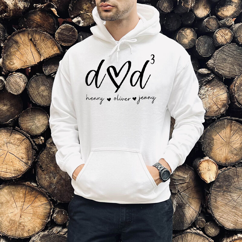 Personalized Hoodie Custom Dad with Number of Children and Names Design Attractive Father's Day Gift