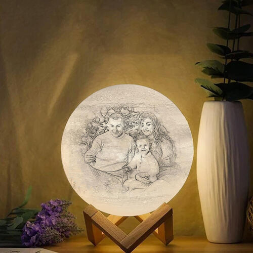 Touch 2 Farben-Photo Mond Lampe personalisiertes 3D-Foto-Licht für Weihnachten