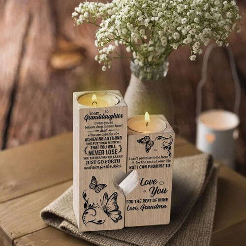 Handgemachter Kerzenständer Schmetterlinge Muster Kerzenhalter Geschenk für Enkelin