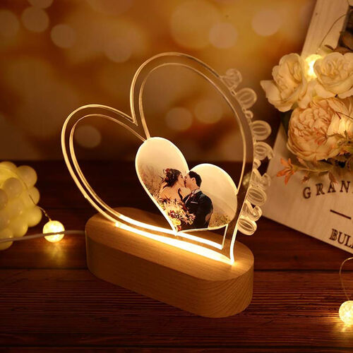 Personalisierte Buntstift Stil Liebe Acryl Lampe für Ehepaar