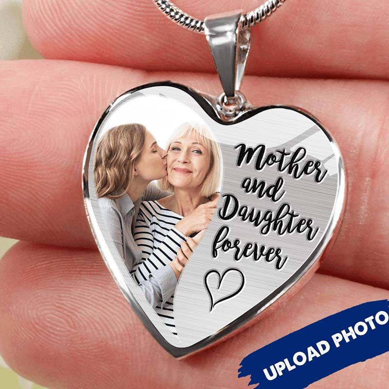 Personalized Mother And Daughter Forever Memorial Photo Necklace