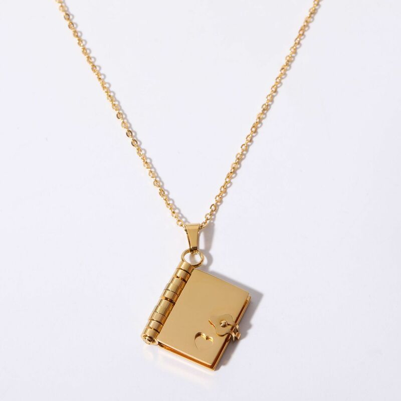 Personalized Lettering Book Necklace Heartwarming Valentine's Day Gift