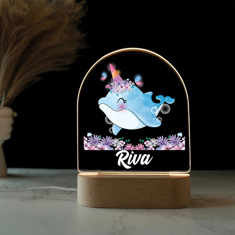 Personalized Name Night Light with Dolphin Pattern Funny Gift for Baby