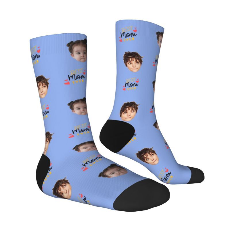 Customiseerbare sokken met kinderfoto's voor Moederdag
