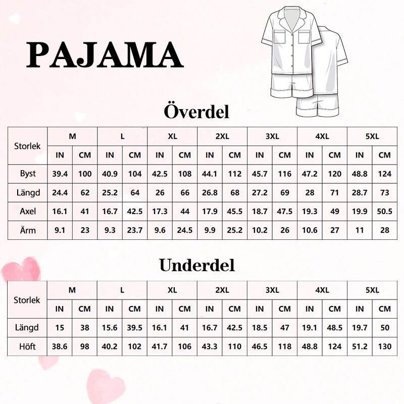 Personligt pyjamas-set med anpassat namn fantastisk present till bröllopet