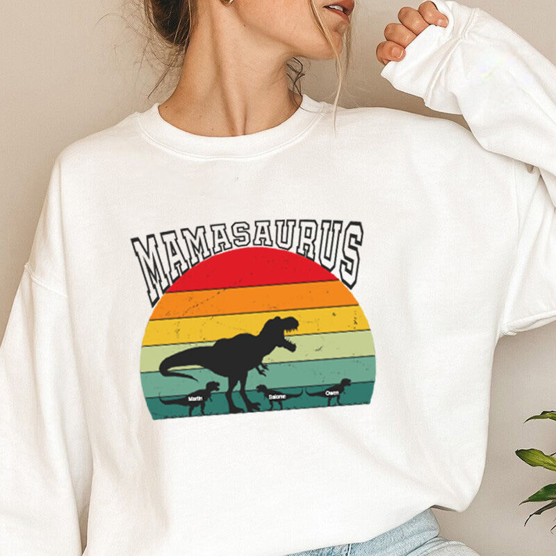 Personalized Sweatshirt Mamasaurus with Custom Name for Sweet Mom