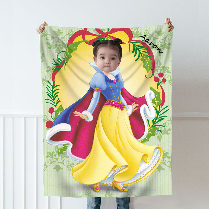 Personalized Photo Blanket With Girl In Beautiful Yellow Dress Warm Winter Gift