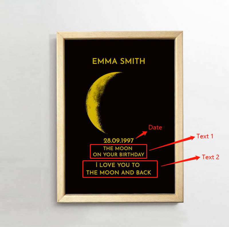 Personalized Moon Phase Photo Frame Warm Gift For Mother's Day